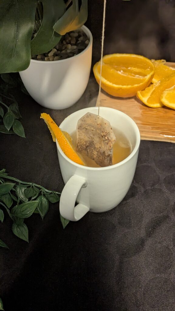 Earl Grey tea with a splash of orange.
