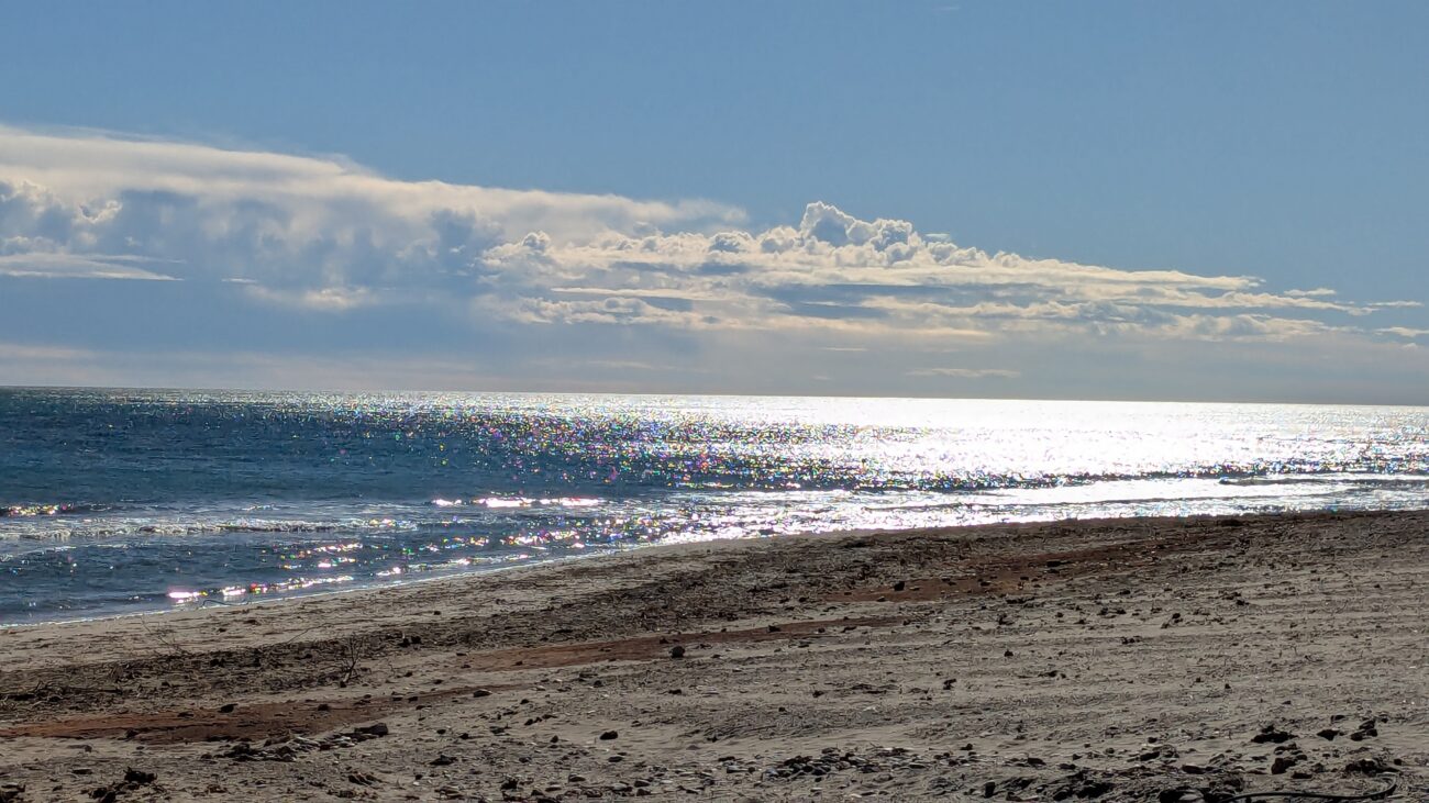 Early morning shimmers along space on the Valencia Spain Coastline