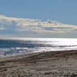 Early morning shimmers along space on the Valencia Spain Coastline