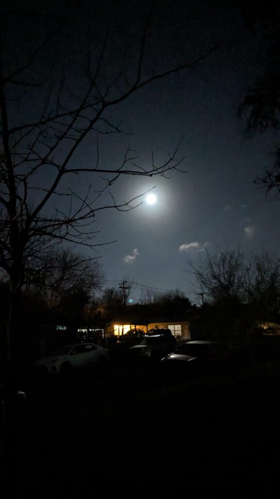 Full moon over Austin for the Sunday Cozi Crossword | Photo by LA Gonzales
