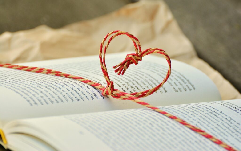 a book, book gift, book club, heart, gift, read, give a gift
